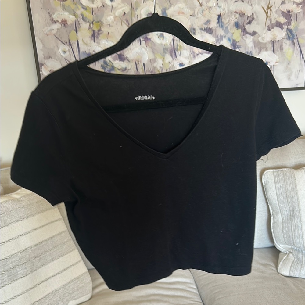 Wild Fable Black V-Neck Women's Top